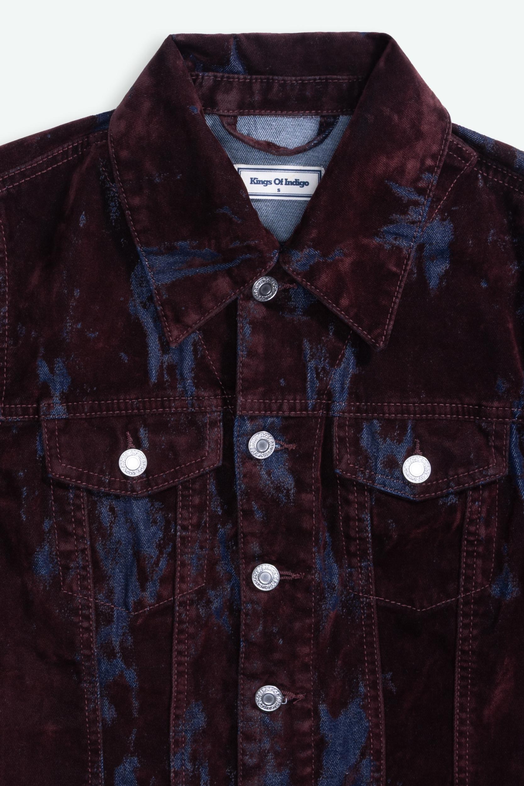 Kings Of Indigo Iwashiro Fudge Larissa Flock Damenjacke Denim braun